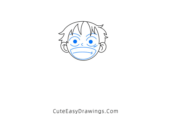 how to draw monkey d luffy - www.cuteeasydrawings.com