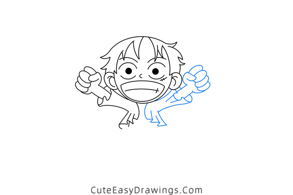 how to draw monkey d luffy - www.cuteeasydrawings.com