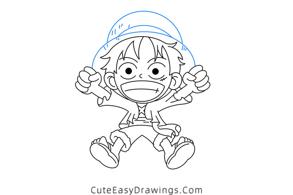 how to draw monkey d luffy - www.cuteeasydrawings.com