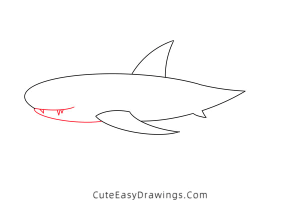 how to draw a shark - www.cuteeasydrawings.com