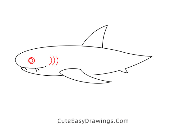 how to draw a shark - www.cuteeasydrawings.com