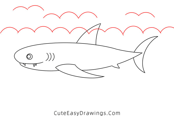 how to draw a shark - www.cuteeasydrawings.com