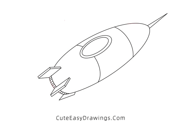 how to draw a rocket - www.cuteeasydrawings.com