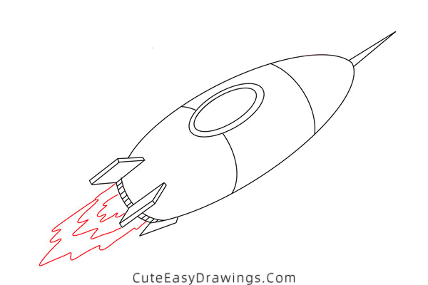 how to draw a rocket - www.cuteeasydrawings.com