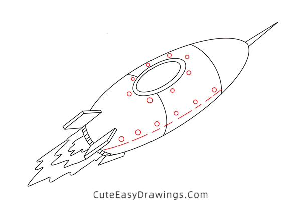 how to draw a rocket - www.cuteeasydrawings.com