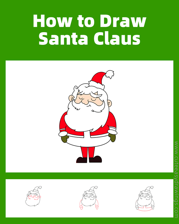 how to draw santa claus - www.cuteeasydrawings.com