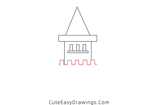 how to draw a castle - www.cuteeasydrawings.com