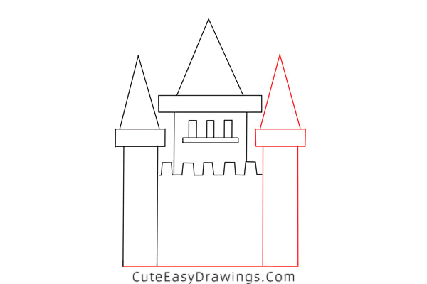 how to draw a castle - www.cuteeasydrawings.com