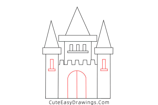 how to draw a castle - www.cuteeasydrawings.com