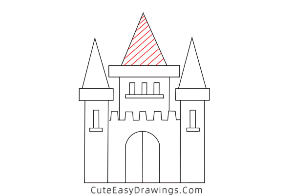 how to draw a castle - www.cuteeasydrawings.com