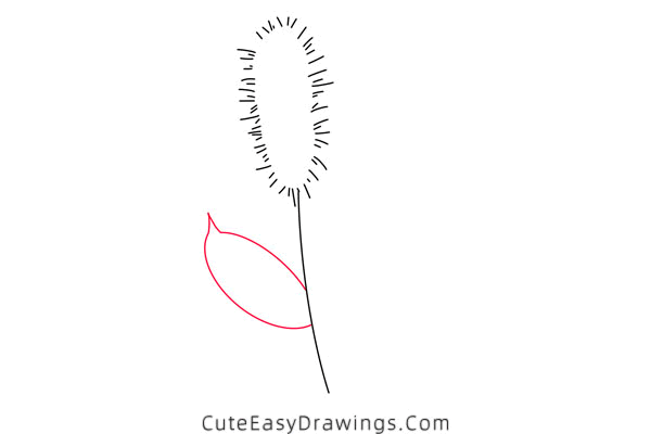 how to draw a green foxtail - www.cuteeasydrawings.com