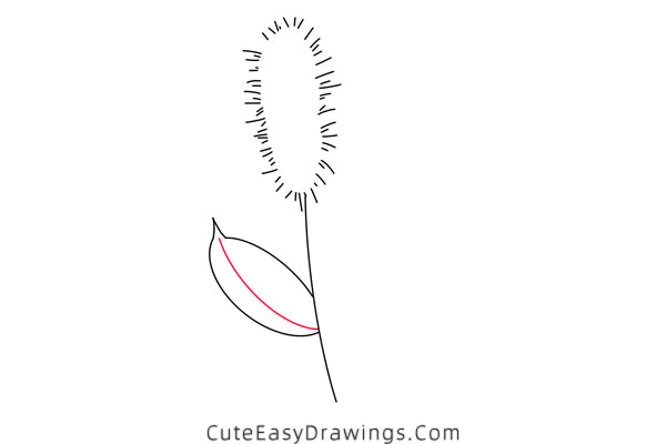 how to draw a green foxtail - www.cuteeasydrawings.com