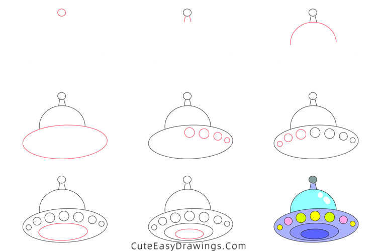 how to draw a ufo - www.cuteeasydrawings.com