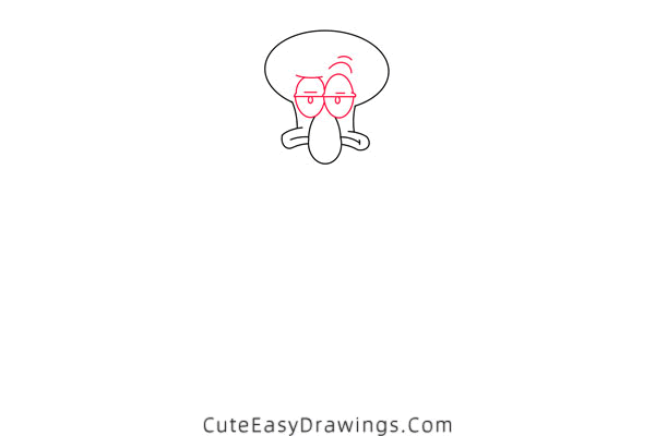 how to draw squidward tentacles - www.cuteeasydrawings.com