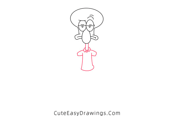 how to draw squidward tentacles - www.cuteeasydrawings.com