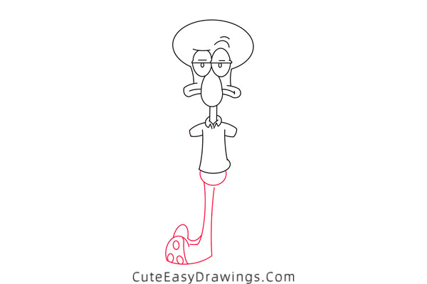 how to draw squidward tentacles - www.cuteeasydrawings.com