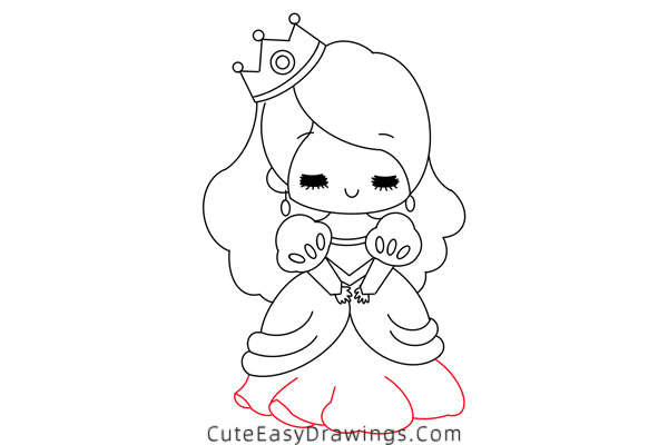 how to draw a princess - www.cuteeasydrawings.com