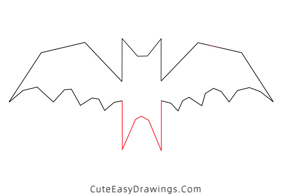 how to draw a halloween bat - www.cuteeasydrawings.com