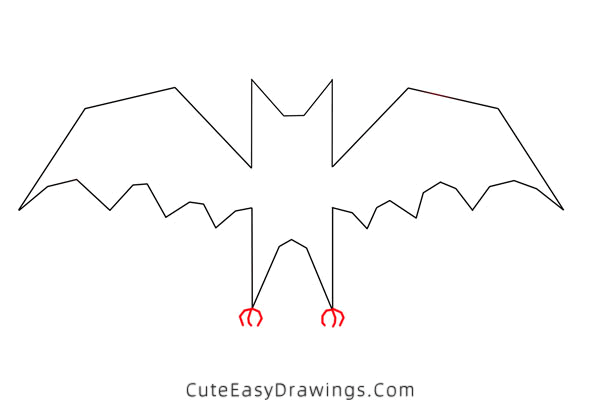 how to draw a halloween bat - www.cuteeasydrawings.com