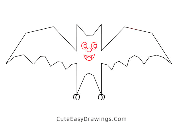 how to draw a halloween bat - www.cuteeasydrawings.com