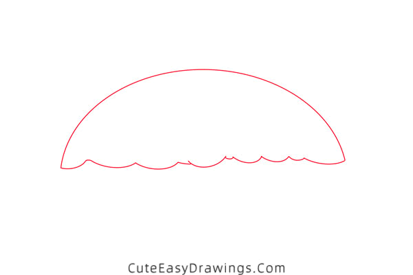 how to draw a mushroom house - www.cuteeasydrawings.com