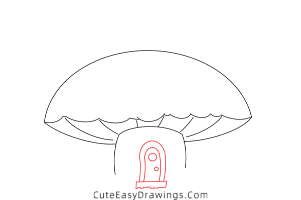 how to draw a mushroom house - www.cuteeasydrawings.com