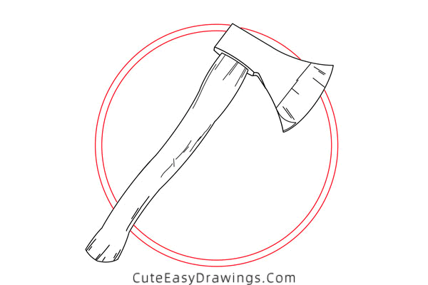 how to draw an axe - www.cuteeasydrawings.com