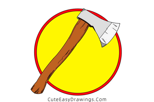 how to draw an axe - www.cuteeasydrawings.com