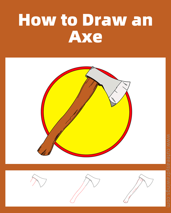 how to draw an axe - www.cuteeasydrawings.com