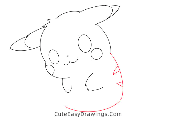 how to draw pikachu - www.cuteeasydrawings.com