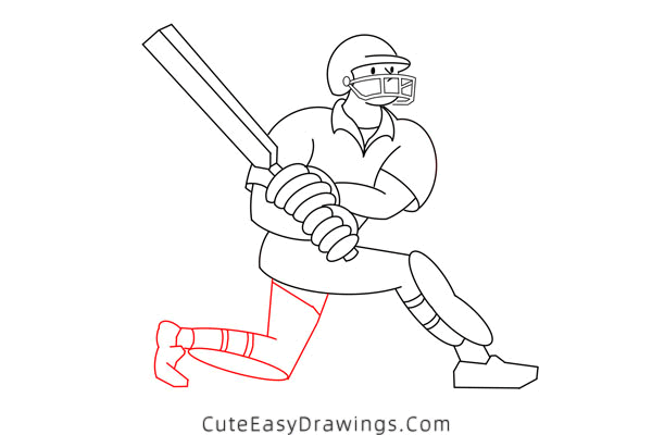 how to draw a cricketer - www.cuteeasydrawings.com