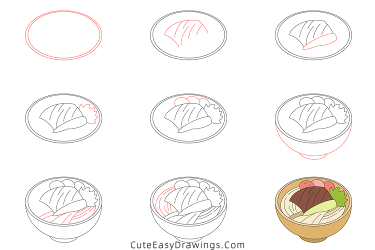 how to draw noodles - www.cuteeasydrawings.com