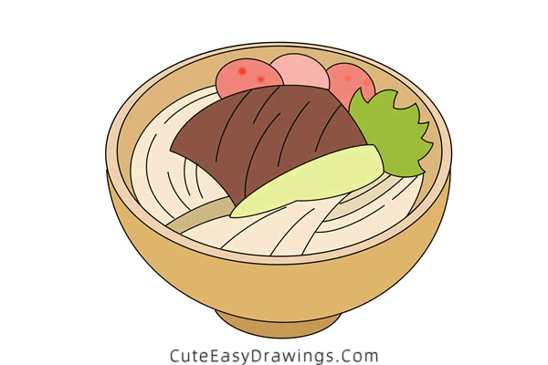 how to draw noodles - www.cuteeasydrawings.com