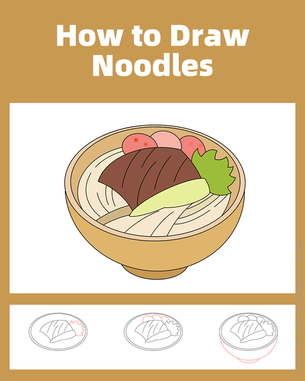 How to Draw Noodles Step by Step Cute Easy Drawings