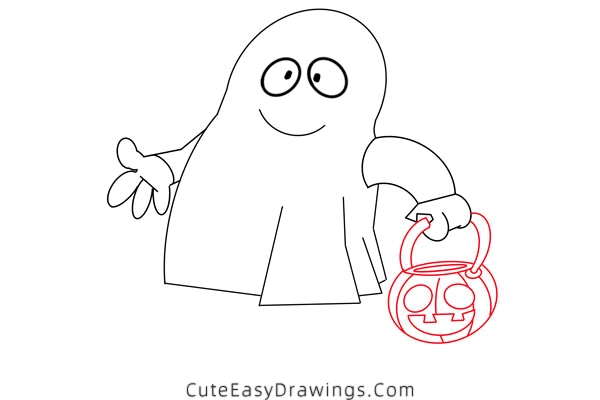 how to draw a boy in ghost costume - www.cuteeasydrawings.com