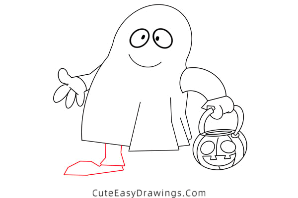 how to draw a boy in ghost costume - www.cuteeasydrawings.com