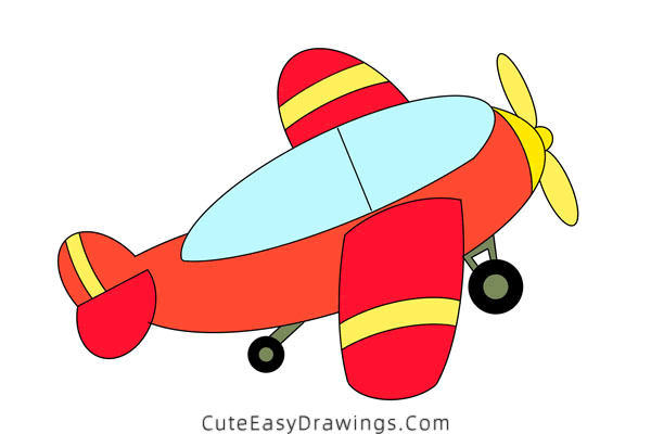 how to draw a small plane - www.cuteeasydrawings.com