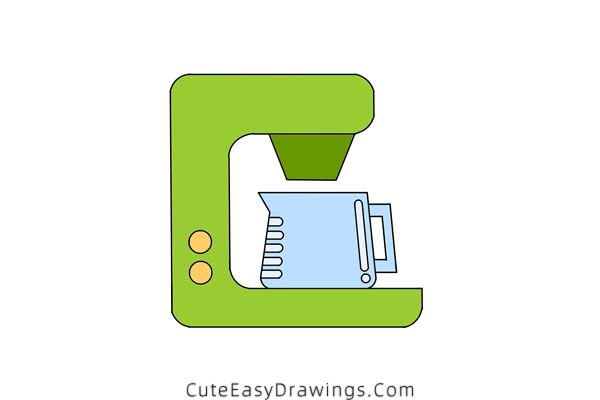 how to draw a coffee maker - www.cuteeasydrawings.com