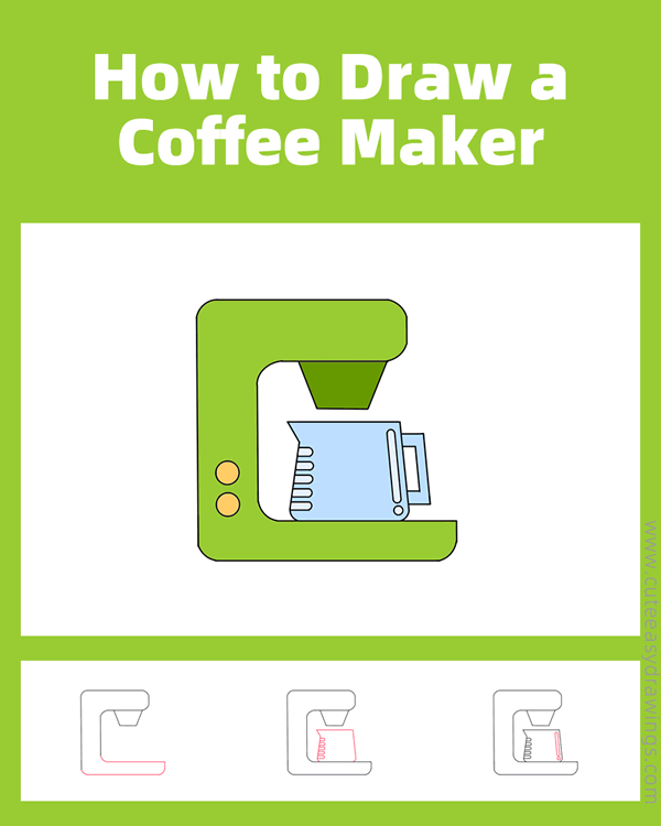 how to draw a coffee maker - www.cuteeasydrawings.com