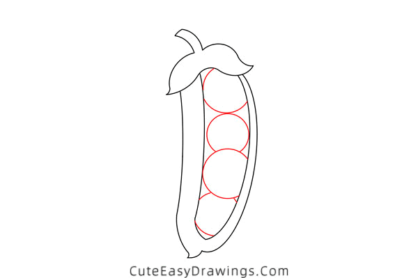 how to draw peas in a pod - www.cuteeasydrawings.com