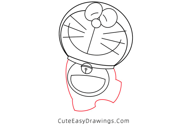 how to draw doraemon - www.cuteeasydrawings.com