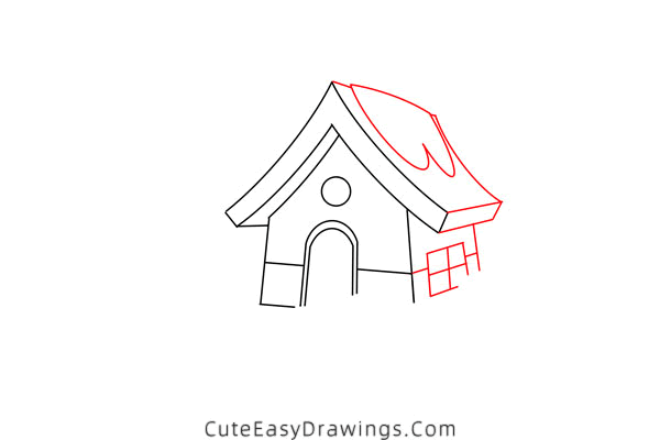 how to draw a winter cabin - www.cuteeasydrawings.com