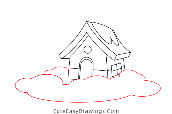 how to draw a winter cabin - www.cuteeasydrawings.com