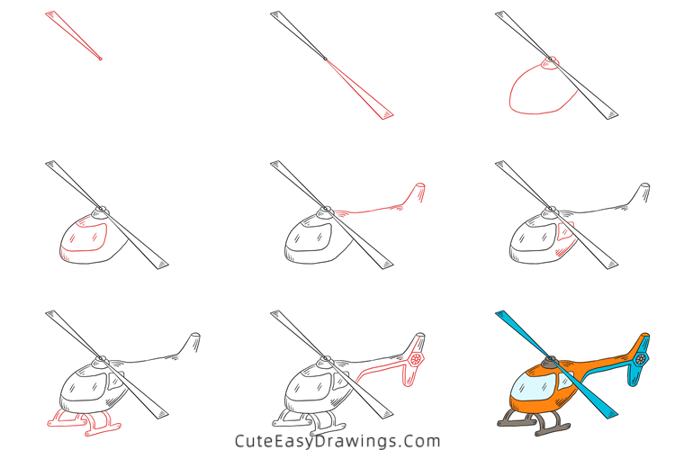 how to draw a helicopter - www.cuteeasydrawings.com