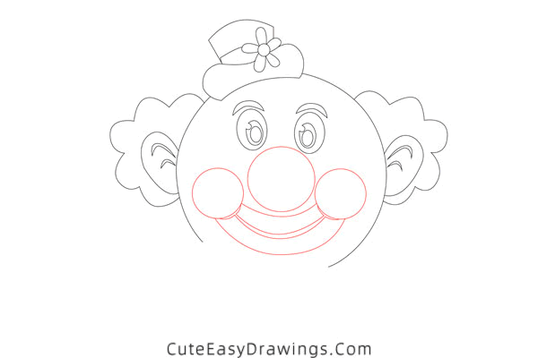 how to draw a clown face - www.cuteeasydrawings.com