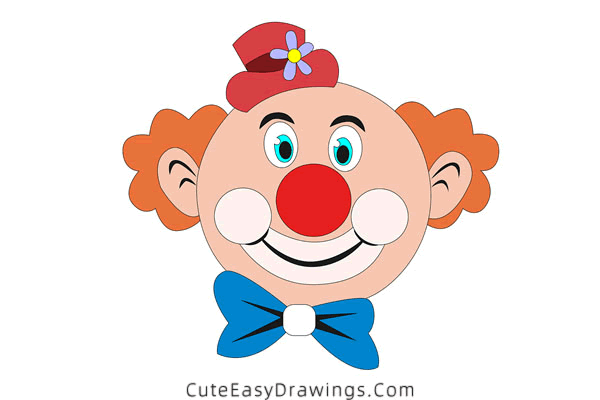 how to draw a clown face - www.cuteeasydrawings.com