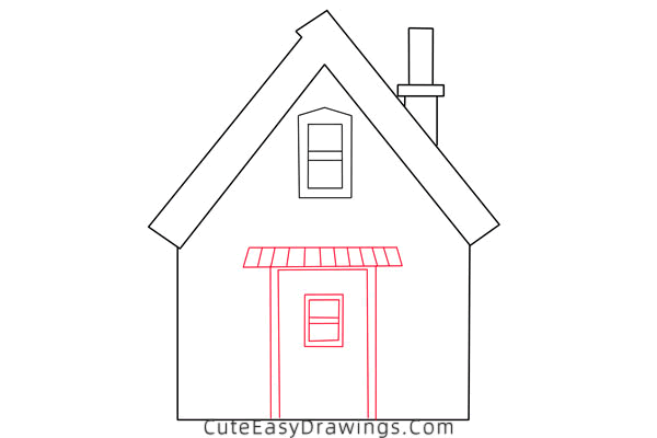 how to draw a cabin - www.cuteeasydrawings.com