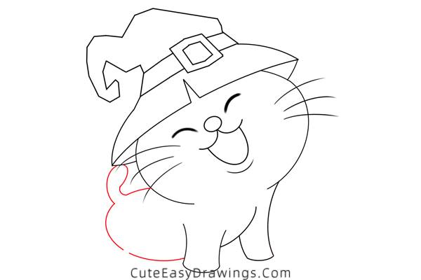 how to draw a halloween cat - www.cuteeasydrawings.com