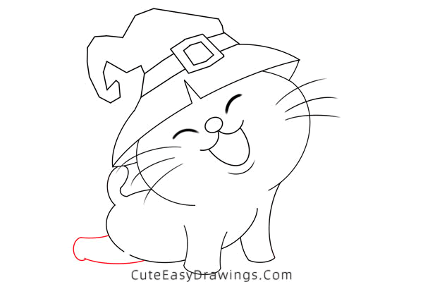 how to draw a halloween cat - www.cuteeasydrawings.com