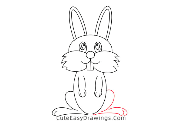 how to draw a rabbit - www.cuteeasydrawings.com